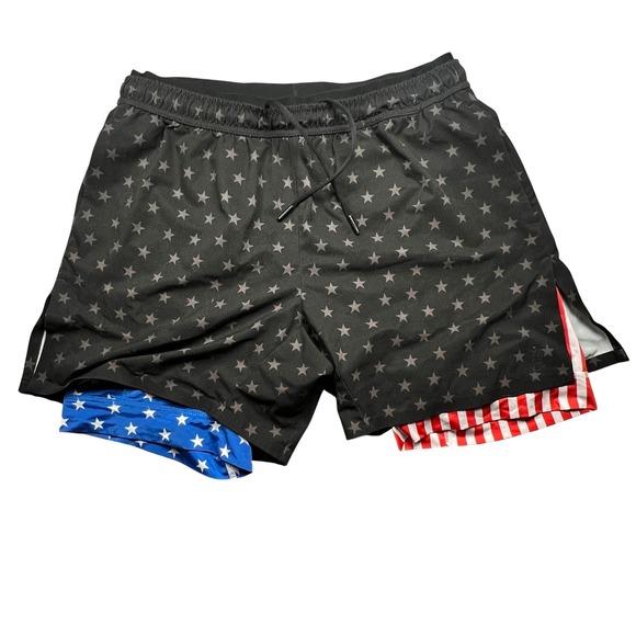 chubbies Other - Chubbies Mens M The Danger Zones Shorts Black Stars Stripes 5.5" Inseam